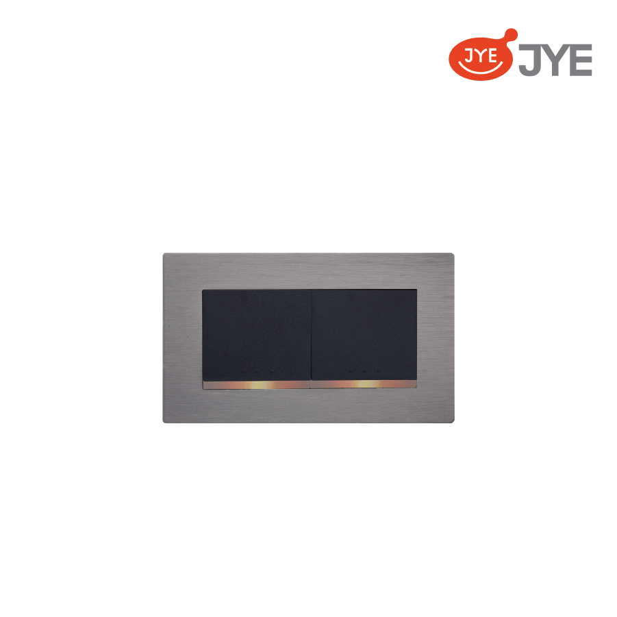 Bộ công tắc 2 phím JY-N52522 MRG- Xám Gray