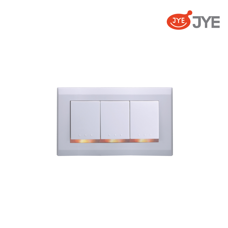 Công tắc 3 phím JY-N53522-LI  Trắng White